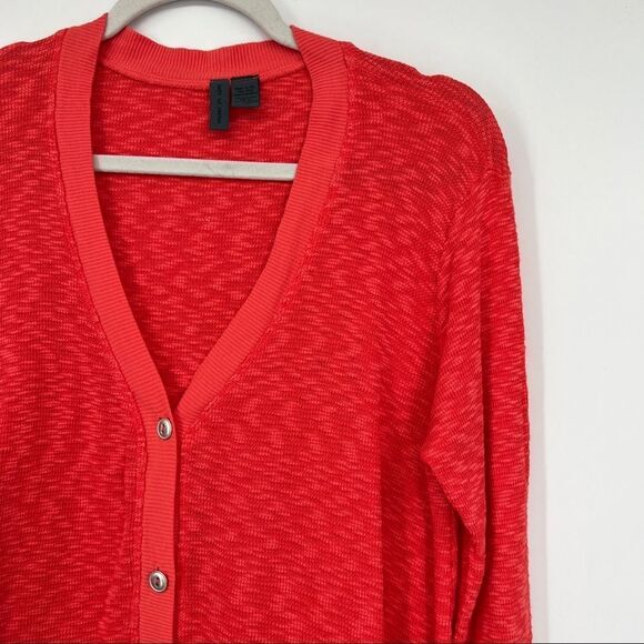 Anthropologie Left of Center Evie Coral Knit Button Front Cardigan Sweater - Picture 2 of 13